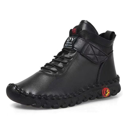 Vintage-Schneestiefel aus Leder für Damen