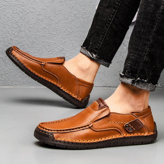 Elegante Leder-Slipper für Herren mit rutschfester Gummisohle – Voltem