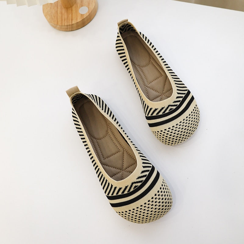 Stylische gestreifte orthopädische Freizeitschuhe für Damen – Syvi