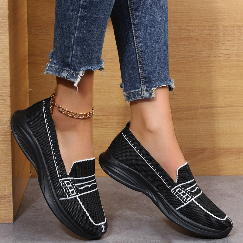 Lazy-Schuhe mit quadratischer Zehenpartie und niedrigem Absatz für Damen - Quipus