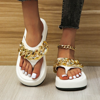Goldene Freizeitsandalen für Damen – Damol