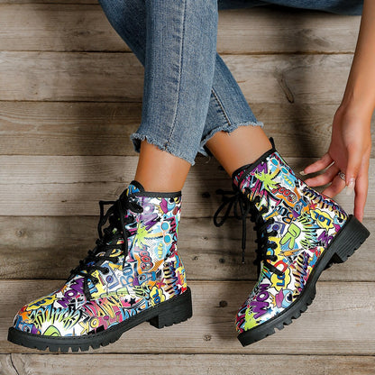 Stylische Street-Art-Damen-Stiefeletten