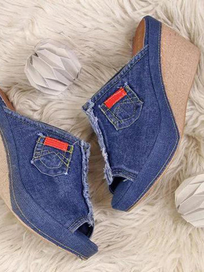 Sommer-Plateausandalen mit Fischmaul-Motiv für Damen – Beem