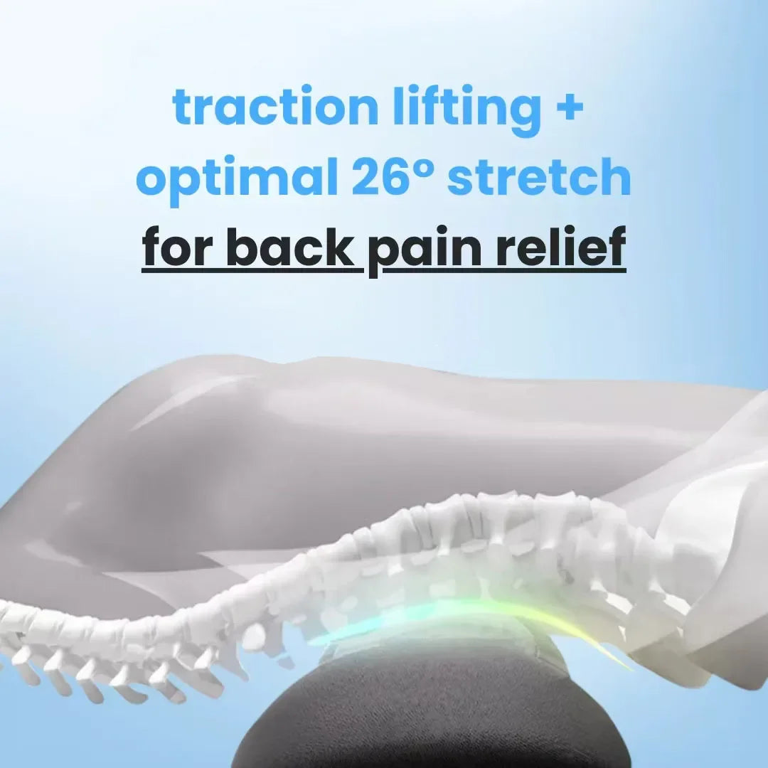 3-in-1 Massager für den unteren Rücken – Vibrationsmassage, Wärmetherapie und Wirbelsäulendehnung