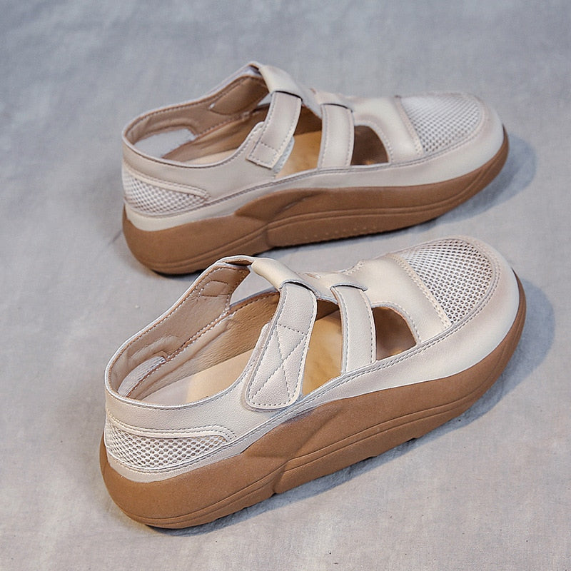 Dicke, durchbrochene und atmungsaktive Sandalen für Damen – Sando