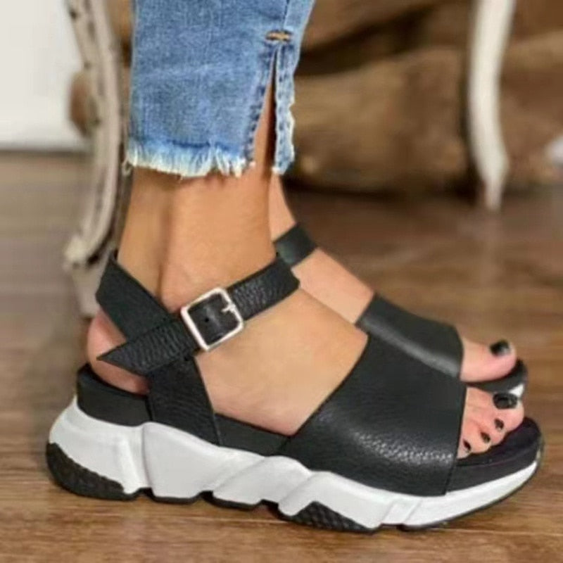 Stylish Plateau-Sandalen im Leoparden-Design für Damen