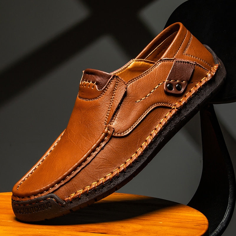 Elegante Leder-Slipper für Herren mit rutschfester Gummisohle – Voltem