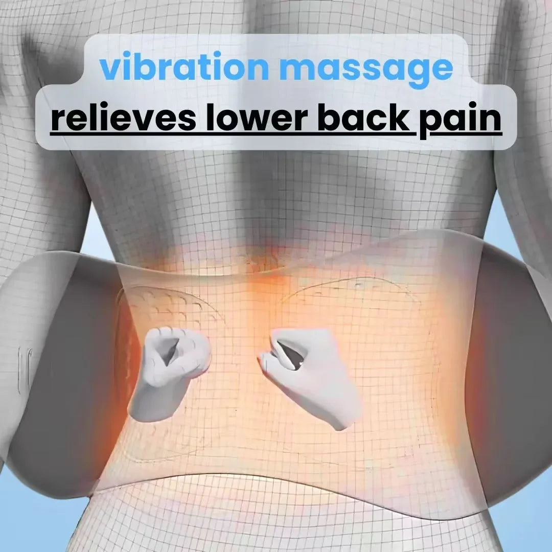 3-in-1 Massager für den unteren Rücken – Vibrationsmassage, Wärmetherapie und Wirbelsäulendehnung