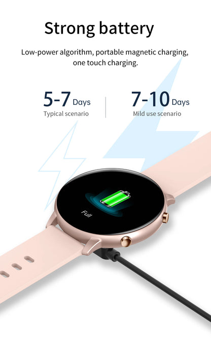 Stylische Smartwatch – Fitness-Tracker mit Herzfrequenz- und SpO2-Überwachung, IP67 wasserdicht, kompatibel mit Android und iPhone