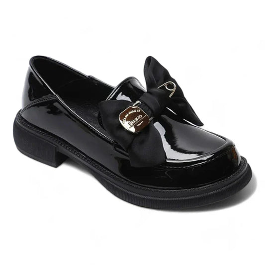 Elegante Damen-Lackmokassins mit entzückender Schleifenverzierung für optimalen Tragekomfort