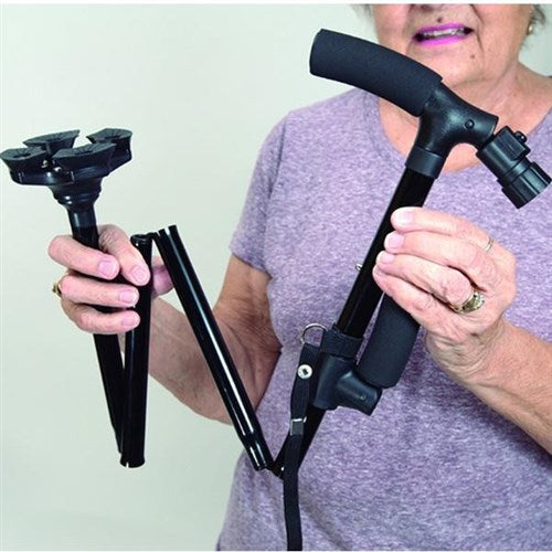 Faltbarer LED-Gehstock mit SOS-Sicherheitsfunktion