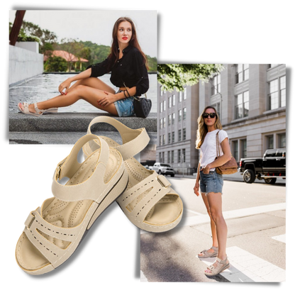 Bequeme Damensandalen mit orthopädischer Fußgewölbeunterstützung