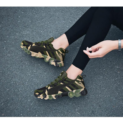 Moderne Militärische Damenschuhe – Atmungsaktives Orthopädisches Design im Camo-Look