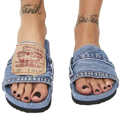 Stylische und komfortable orthopädische Denim-Sandalen für Damen
