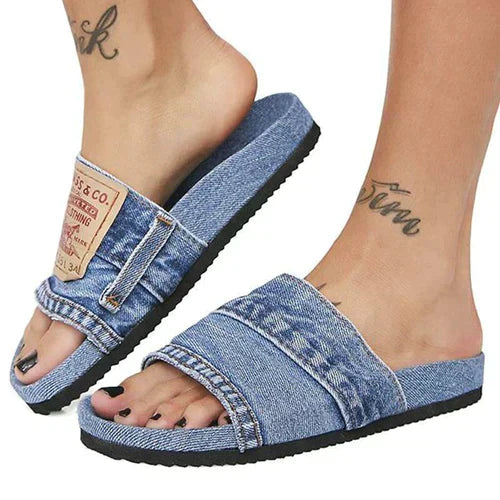 Stylische und komfortable orthopädische Denim-Sandalen für Damen