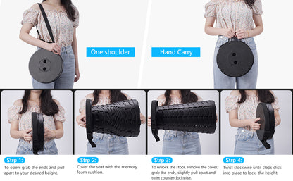 KnieSaver - Tragbarer klappbarer Hocker