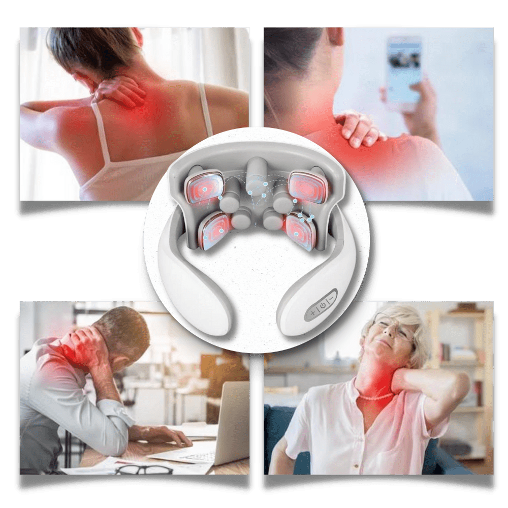 Massagegerät mit vier Köpfen für ultimative Erleichterung von Nacken und Schultern