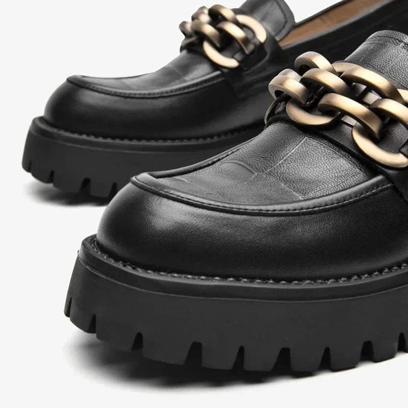 Elegante Damenmokassins mit komfortablem Keilabsatz aus hochwertigem Echtleder