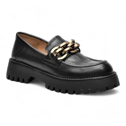 Elegante Damenmokassins mit komfortablem Keilabsatz aus hochwertigem Echtleder