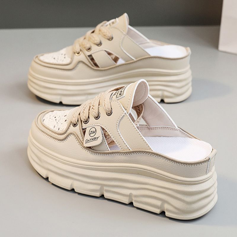 Leichte, atmungsaktive Damenschuhe mit dicken, perforierten Sohlen