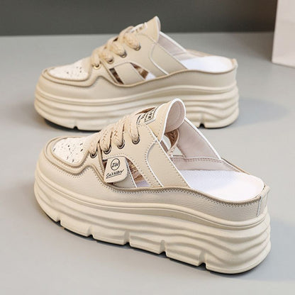 Leichte, atmungsaktive Damenschuhe mit dicken, perforierten Sohlen