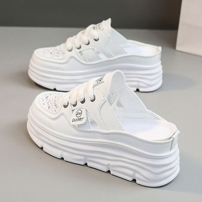 Leichte, atmungsaktive Damenschuhe mit dicken, perforierten Sohlen