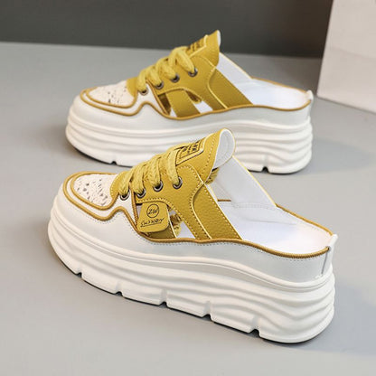 Leichte, atmungsaktive Damenschuhe mit dicken, perforierten Sohlen