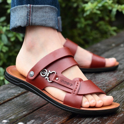 Offene Ledersandalen für Herren – Spillo